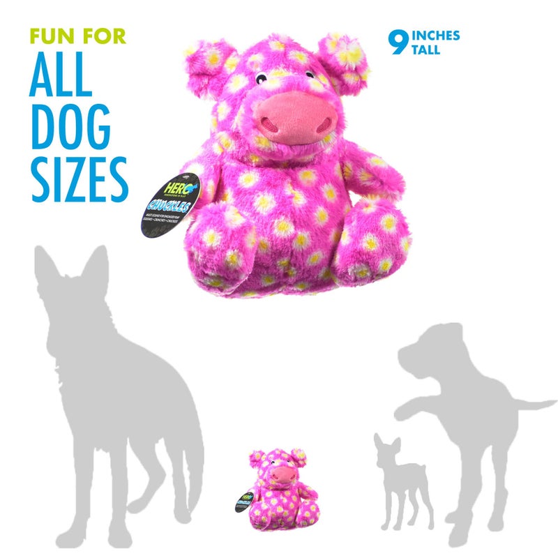 Hero - Chuckles Polka-Dotted Pig Plush Dog Toy - Dog Squeaky Toys - Durable Stuffed Animal with 3 in 1 Squeaker - Image 3